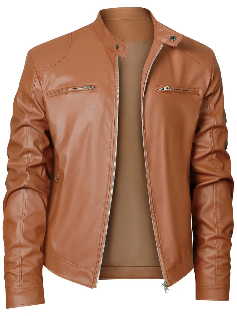 Chaqueta para hombre con cuello alto y protección contra el viento, estilo moderno