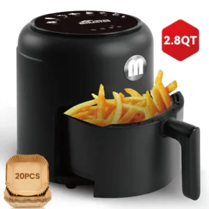 Freidora de Aire MARASTON  2,8QT, Pantalla Táctil Inteligente con Iconos a Color y Ventanas Visibles