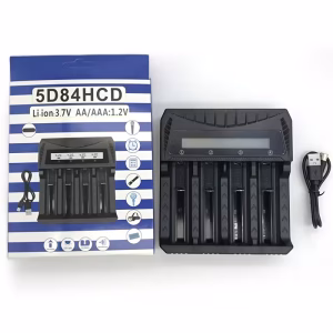 Cargador de batería recargable, con cuatro ranuras inteligentes de carga rápida