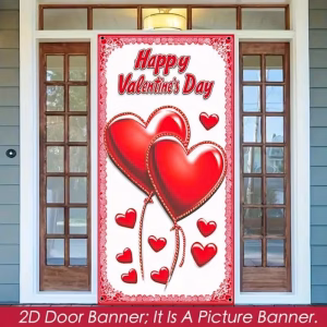 Cubierta de Puerta para el Día de San Valentín  2D, 71x35 Pulgadas
