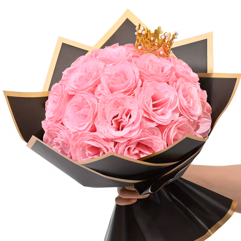 Ramo de Flores de Glitter Falsas DIY