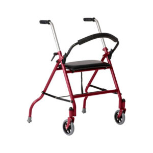 Andador de Acero con Ruedas de 5". Borgoña