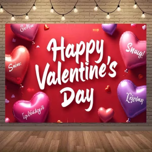 Decoración de fiesta de San Valentín con tema de puerta de amor colgante