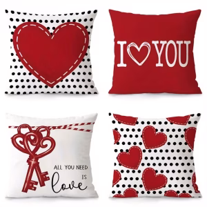 4 fundas de cojín decorativas para el Día de San Valentín