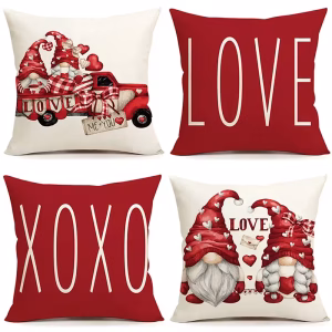 4 piezas Cubierta de cojines de decoraciones de Día de San Valentín
