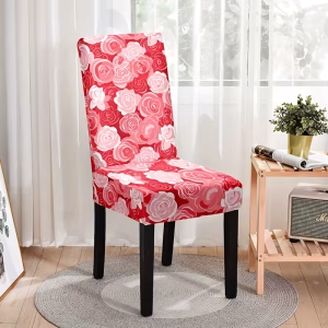 Funda de silla impresa en rosa Fundas de sillas elásticas suaves para el Día de San Valentín