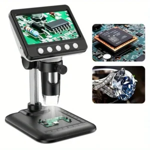 Microscopio Digital HD con Aumento de 50-1000x, Brillo Ajustable, Recargable ,Reparación Electrónica