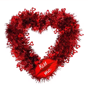 Guirnalda de lentejuelas de corazón en forma de San Valentín