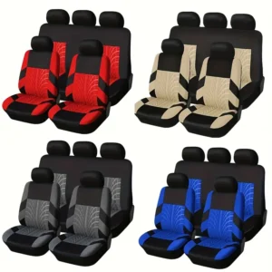 Fundas de Asientos de Coche de 5 Plazas con Detalles de Neumáticos de Moda