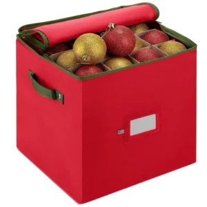 Caja Grande para Guardar Adornos Navideños, Almacena 64