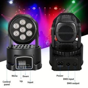 LED Moving Head Light 4 en 1 RGBW Profesional Efecto Escenario DMX512