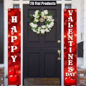 Banner de Puerta 2D, Juego de 2 Piezas para San Valentín