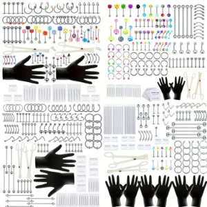 Kit Completo de Perforación Corporal en Acero Inoxidable para Hacerlo Tú Mismo