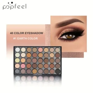 Paleta de maquillaje de ojos con 40 colores, con acabado mate, brillo, purpurina y metálico