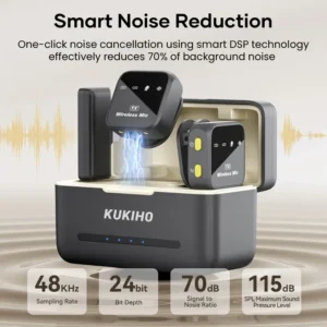 Micrófono inalámbrico lavaliere compatible con varios dispositivos