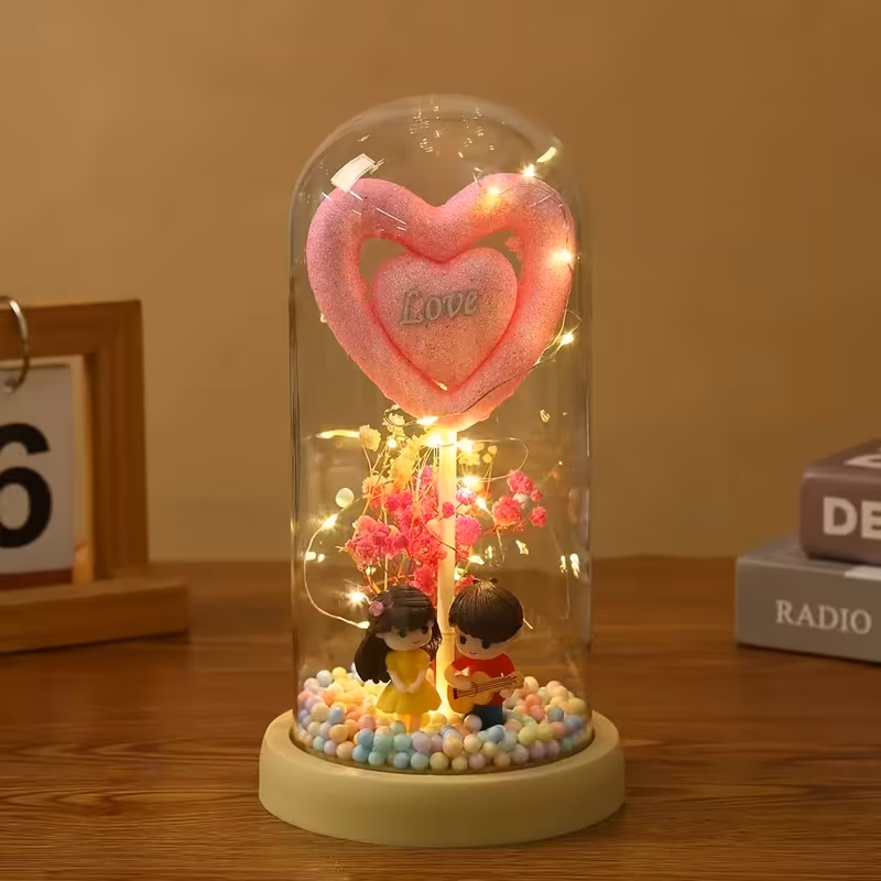 Decoración LED Elegante en Forma de Corazón 2D Plano