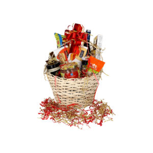 Cesta con sabores que reúnen Navidad