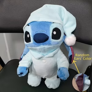 Juguete de peluche Stitch - 11,8" de poliéster azul suave con uniforme blanco y sombrero