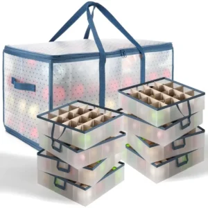 Caja de Almacenamiento Grande para Adornos con Divisores Ajustables