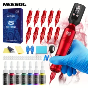 Kit de Máquina de Tatuaje Inalámbrica Neebol Completo