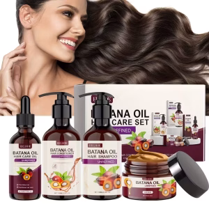 Kit de cuidado capilar con aceite de batana, incluye champú, acondicionador, mascarilla y aceite para el cabello