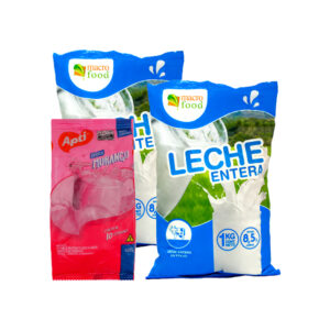 Leche en polvo + Fresa en polvo