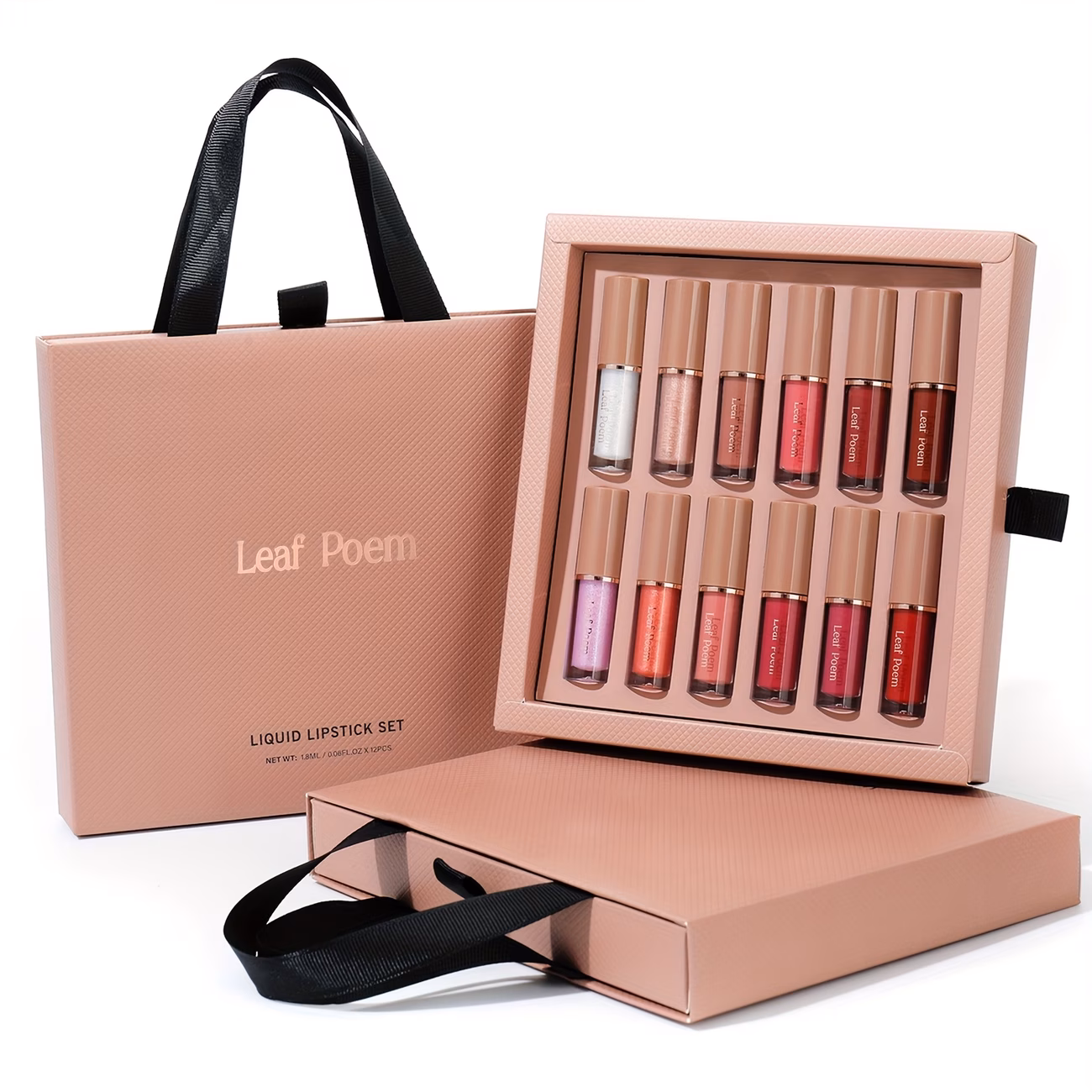 Juego de 12 Piezas de Brillo Labial Mate Espejo, Brillo Labial Impermeable Duradero