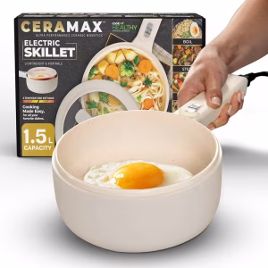 Olla eléctrica de 1.5 L y 2.5 L con tapa y vaporizador CERAMAX PRO