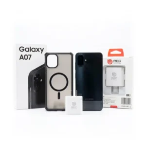 Telefono SAMSUNG GALAXY A07 4 Y 64GB BLACK CON CARGADOR Y PROTECTOR