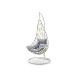 Silla colgante blanca con almohadón y cojín xl Soluciones ykt-1151B