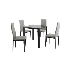 Juego de comedor Dowell: Mesa con 4 sillas gris claro