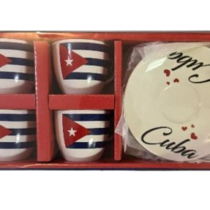 Juego de 4 tazas y platos cuba espresso
